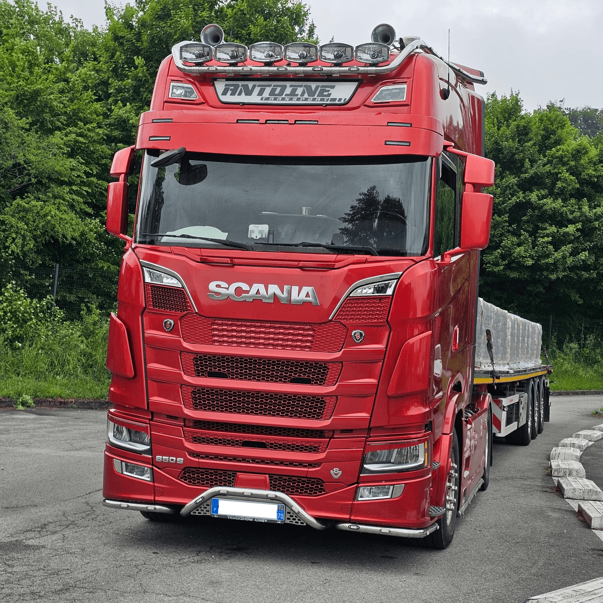 Scania 650 S rouge Antoine Transport de face